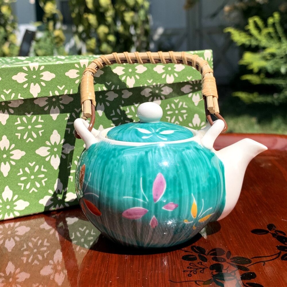 Vtg Japanese Kutani Ware Mini Sauce Saki Oil Tea Decanter